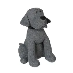 Relaxdays 3x Stoff Türstopper Hund Grau,Schwarz