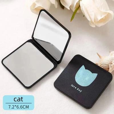 Uplift Picks Durable Double Sided Pocket Mirror Square Foldable Travel Makeup Mirror cat