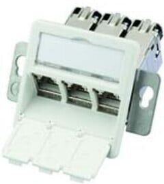 Telegärtner Module de montage AMJ-S triple T568A encastré/50flexCat6A 100022966 (100022966)