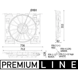Lüfter Motorkühlung MAHLE CFF 549 000P für BMW 7er 8