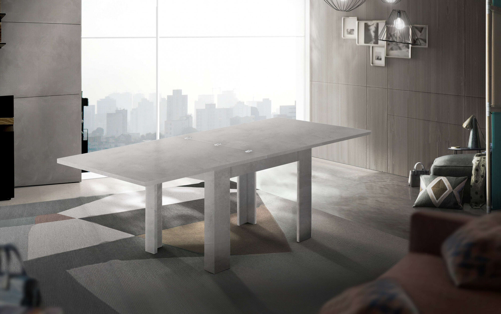 Esstisch HOME AFFAIRE "JESI", silber (silber beton matt, silber beton matt, silber beton matt), B:90cm H:75cm T:90cm, Tische, Esstisch