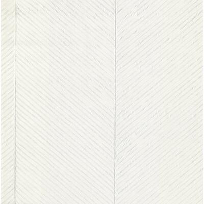 York Wallcoverings Palm Chevron White & Silver Wallpaper