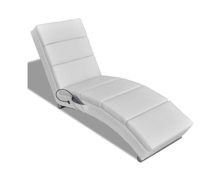 vidaXL Massage-Chaiselongue Weiß Kunstleder