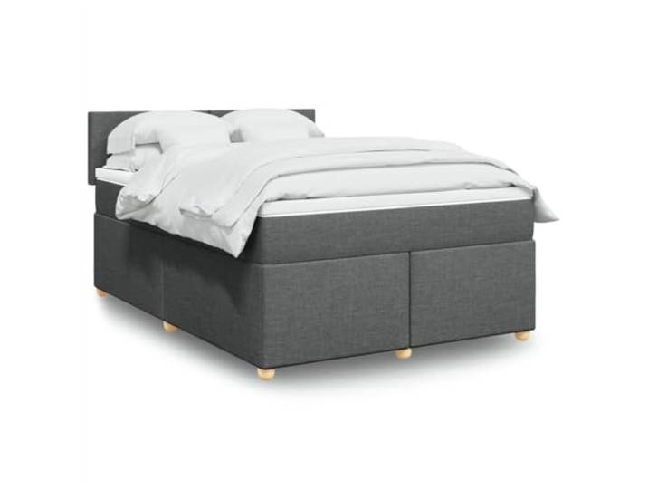 RJPLMFV Lattenrost mit Matratze, 140 x 200 cm, Dunkelgrau, Stoff Individuelle Taschenfedern, abnehmbarer Bezug, waschbar, individuelle Unterstützung, komplettes Design