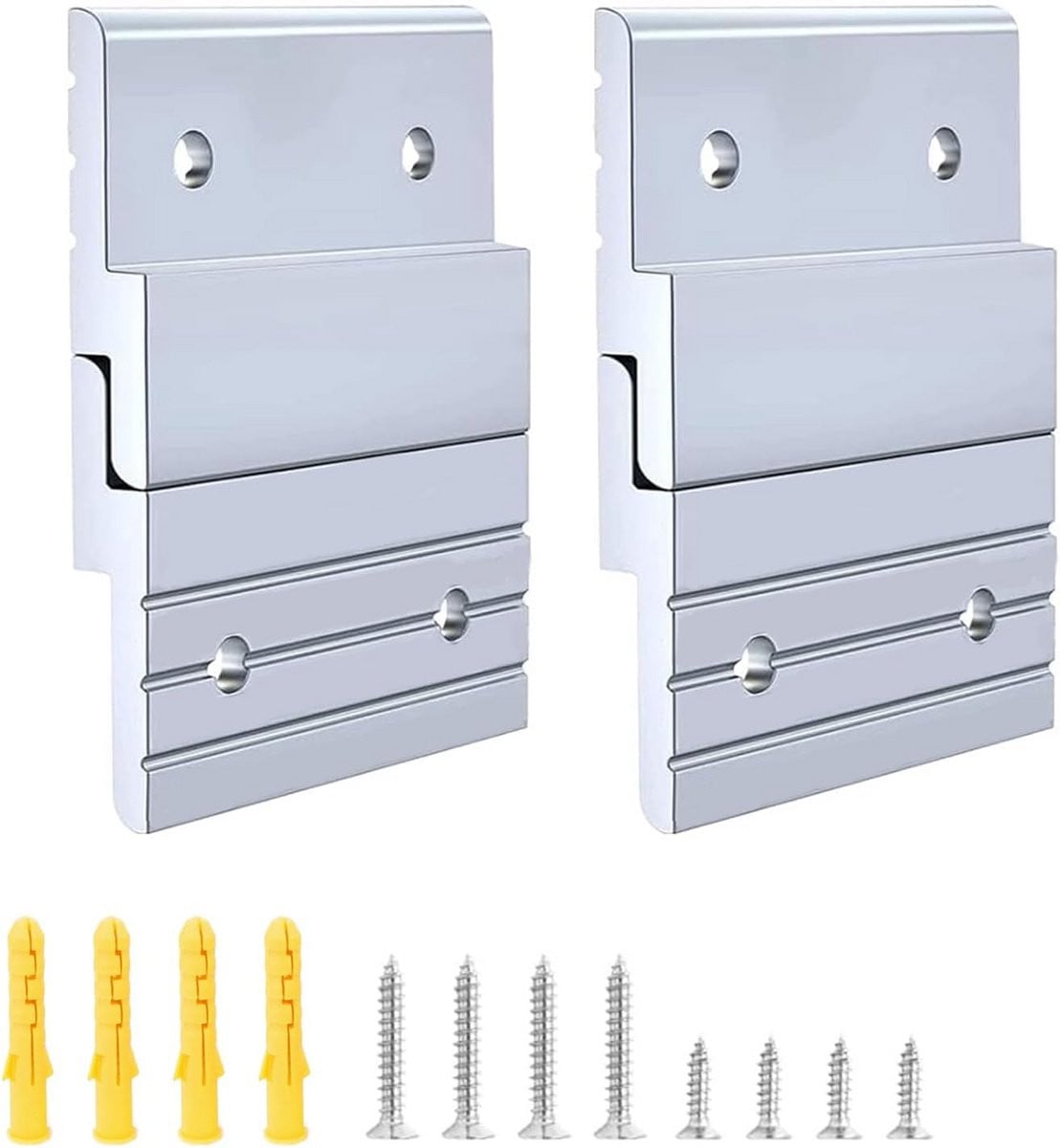 Zware aluminium Z-clips voor het ophangen van spiegels, foto's en kunst - 2 paar