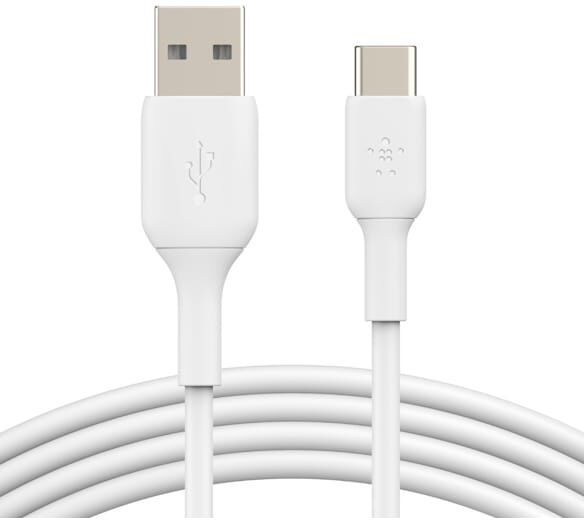 BOOST CHARGE USB-A to USB-C Cable_Braided, 0,15M, White
