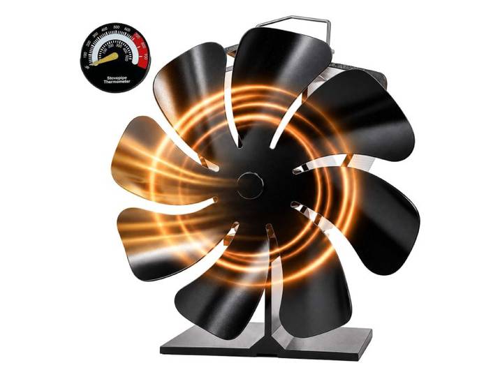 Relaxdays Kaminventilator mit Thermometer stromlos
