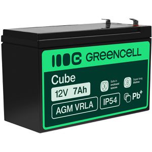 Green-Cell AGM-Batterie VRLA, 12 V, 7 Ah, Faston 6,3 mm Anschluss