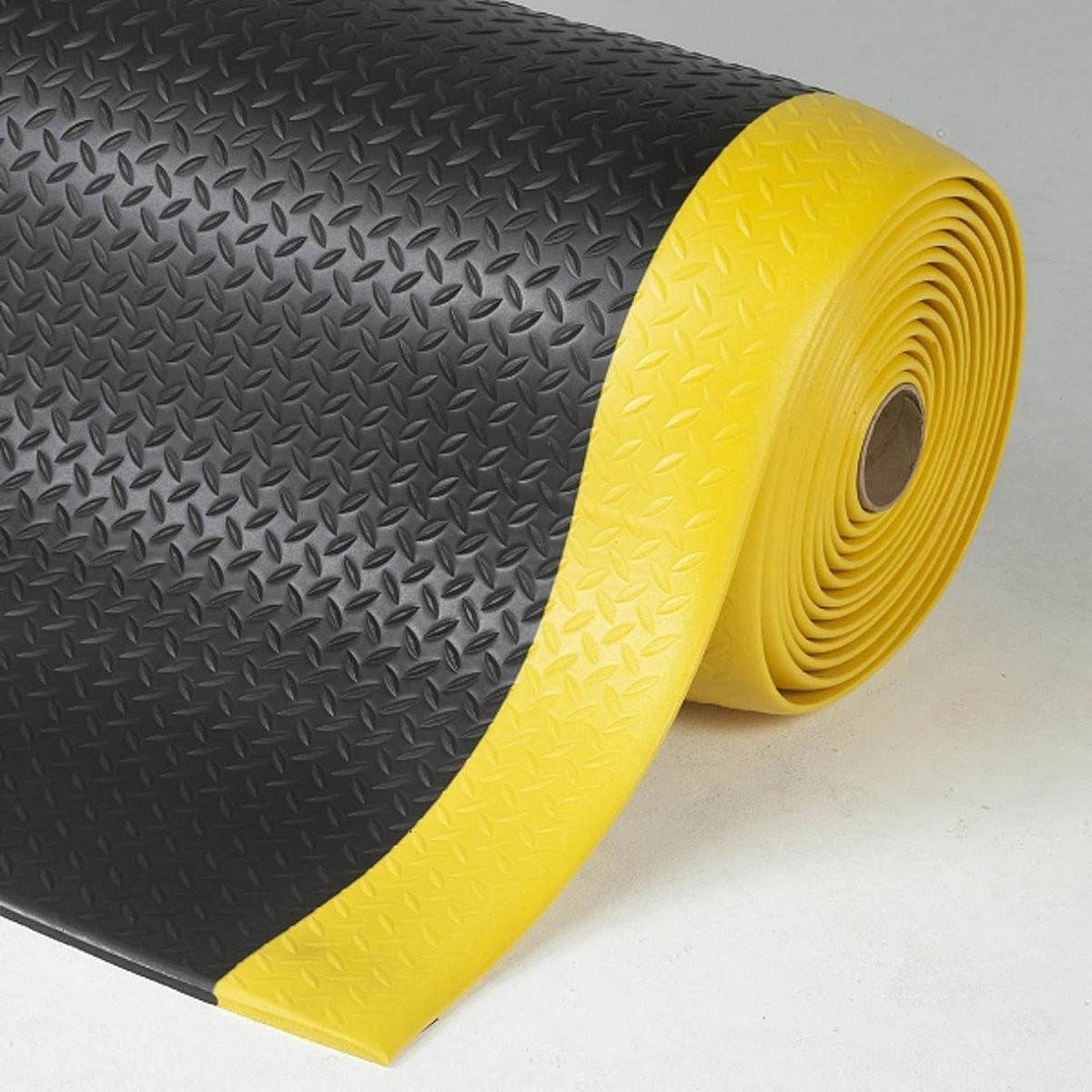 Anti-vermoeidheidsmat Werkplekmat met geribbeld anti-slip oppervlak Zwart geel 120 x 150 cm