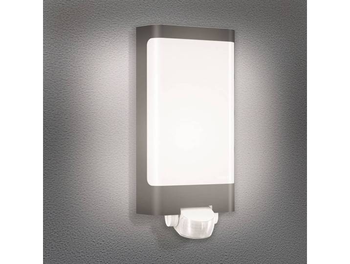 STEINEL Außenwandleuchte mit Bewegungsmelder L 240 S, schwarz, Edelstahl, Modern