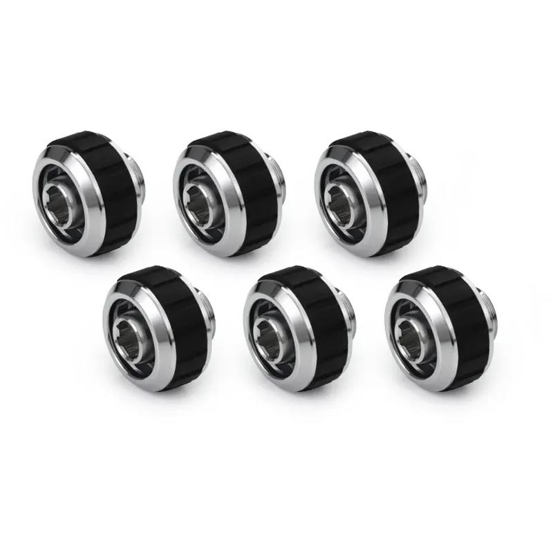 Alphacool Apex Grip SoftTube fitting 16/10mm G1/4 chrome Set 6 pcs