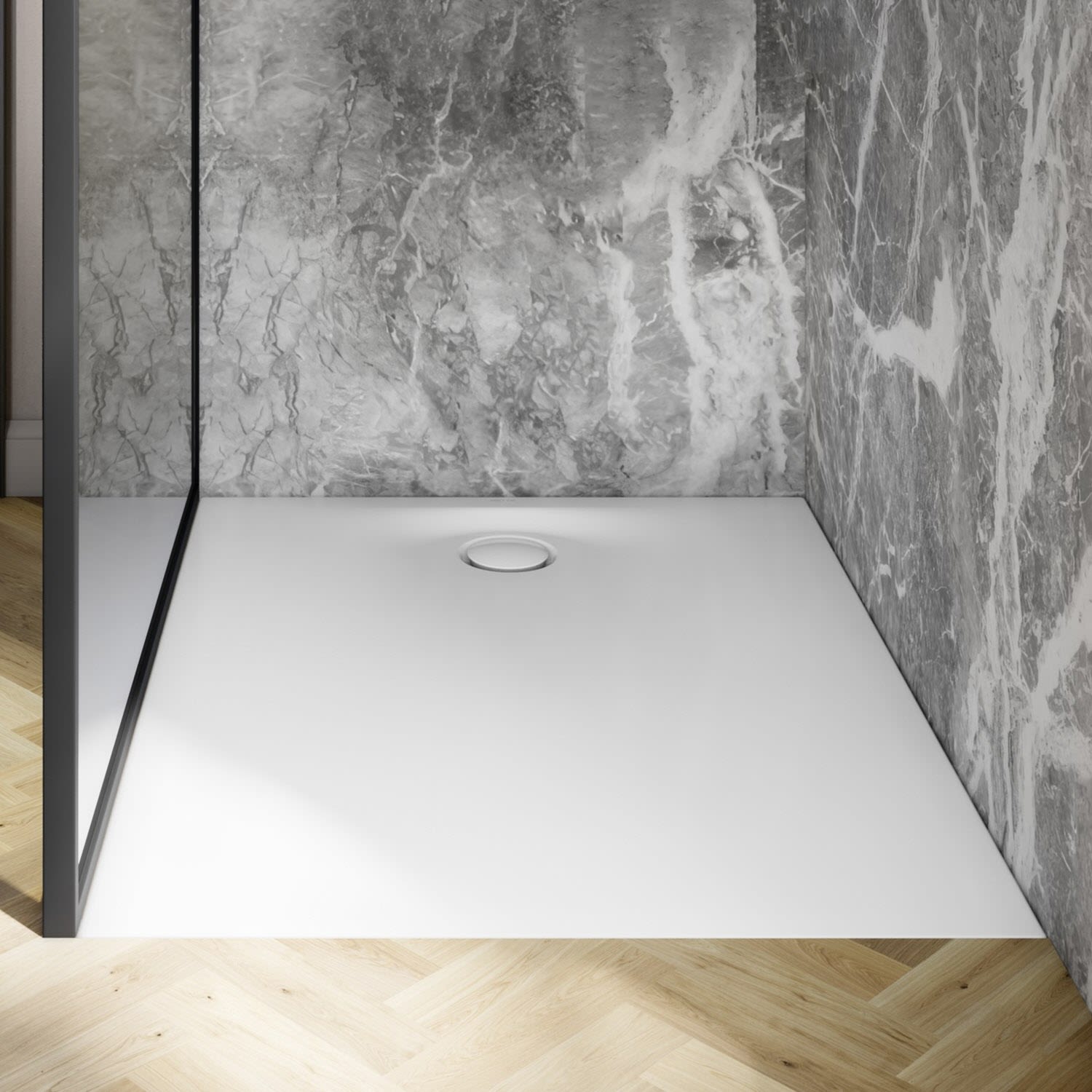 Bette Ultra Space Duschwanne 100 × 80 × 1,5 cm mit Seal+ Abdichtung