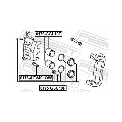 FEBEST Kolben, Bremssattel 0176ggl10f Vorderachse für TOYOTA
