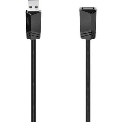 Hama USB-Kabel USB 2.0 USB-A Buchse, USB-A Stecker 3.00 m Schwarz 00200620
