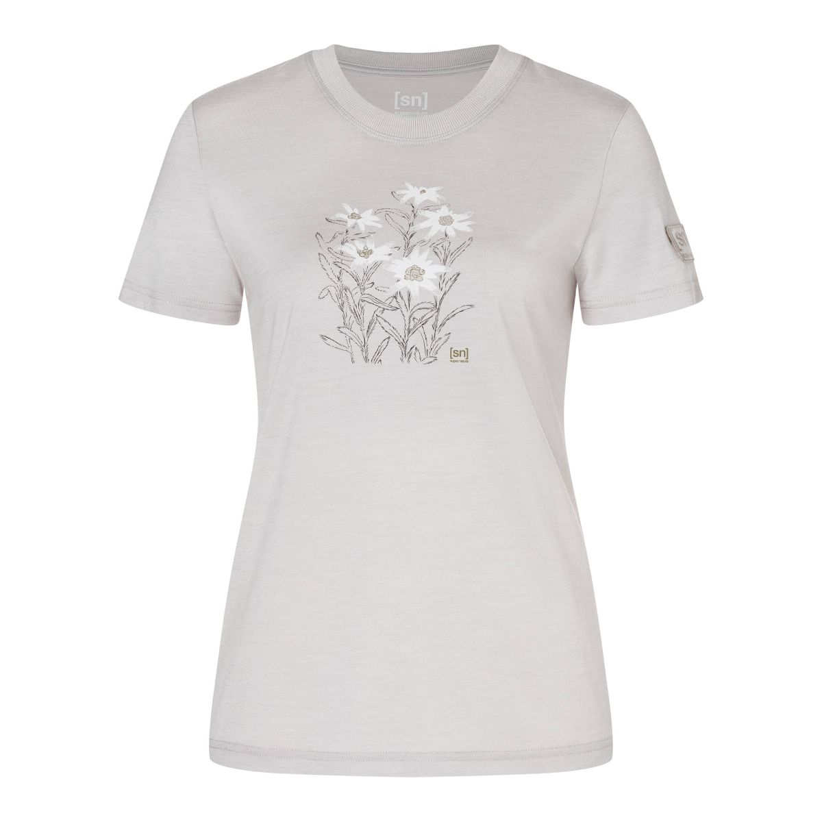Super.Natural W Edelweiss BIO J Tee white stone melange/various (29F) M SNWS0300729FM