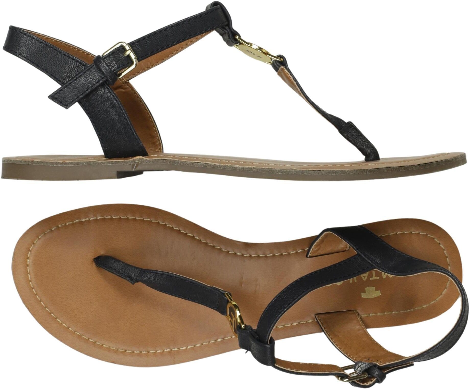 Tom Tailor Damen Sandalen, Schwarz, Gr. EU 40, Kunstleder - Second Hand