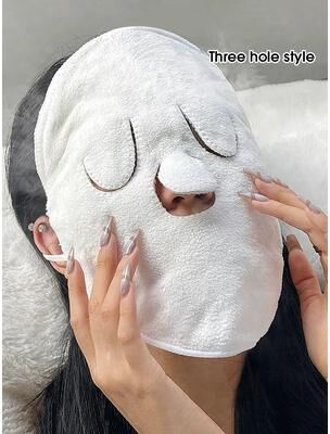 Inspired Finds Steam Heating Hot Compress Face Towel With Hanging Ear   Reusable Facial Steam Towel For Hot & Cold Therapy three hole