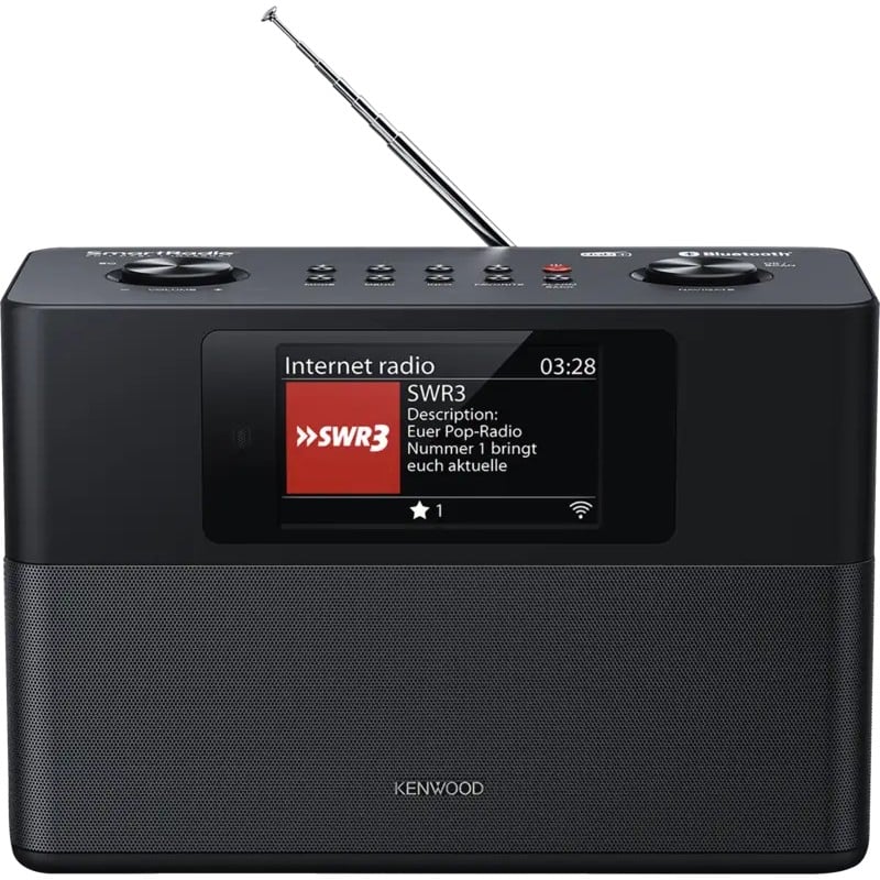 Kenwood Radiosveglia Smart con Internet Radio, Bluetooth®, DAB+ e display a colori IPS da 4,3" (CR-ST200S-B)