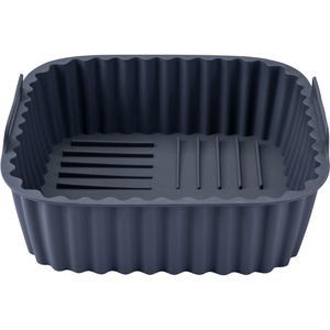 Fackelmann Backform 45100, aus Silikon, 15 x 15 x 6,5 cm, aschgrau, für Heißluftfritteuse