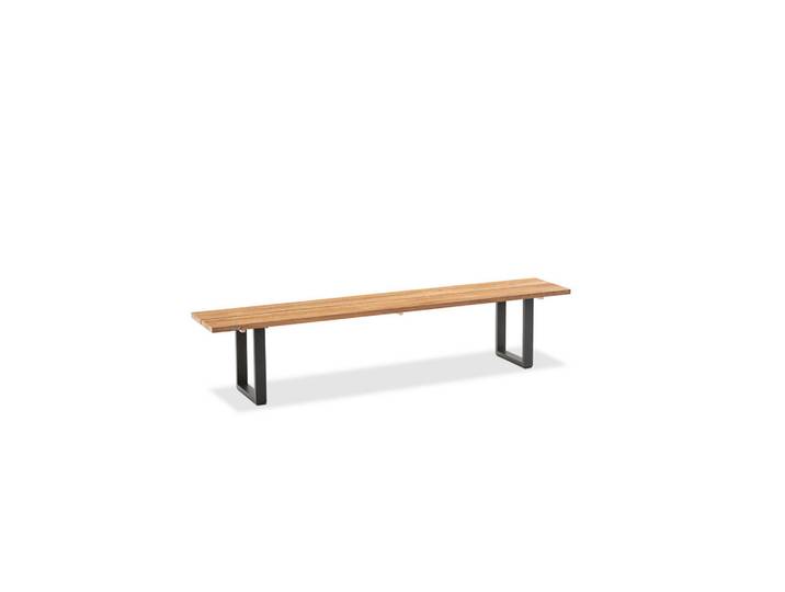 Niehoff Garden Gartenbank, Teakfarben, Metall, Teakholz, massiv, 160x46x40 cm, Gartenmöbel, Gartenbank