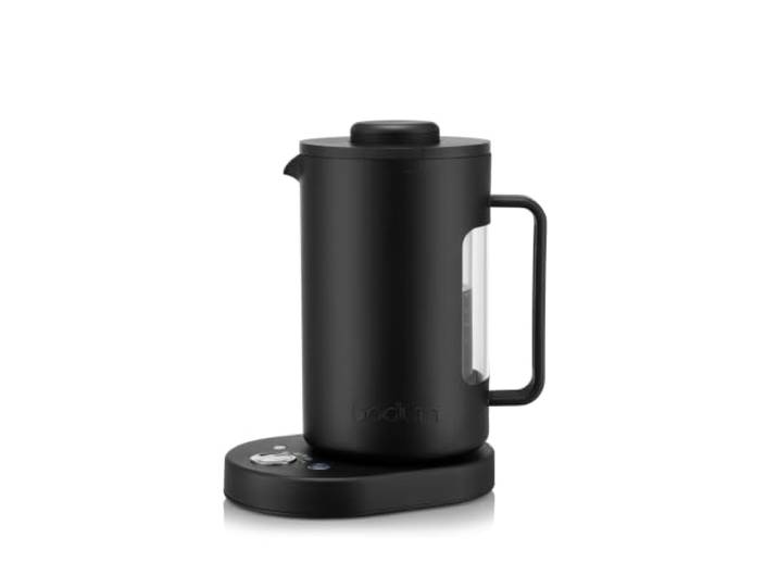BODUM BISTRO Doppelwandiger Wasserkocher mit Temperaturregelung, 1 l Wasserkocher mit einstellbarer Temperatur und Warmhaltefunktion, 2000 W, schwarz, 12546-01UK-BISTRO