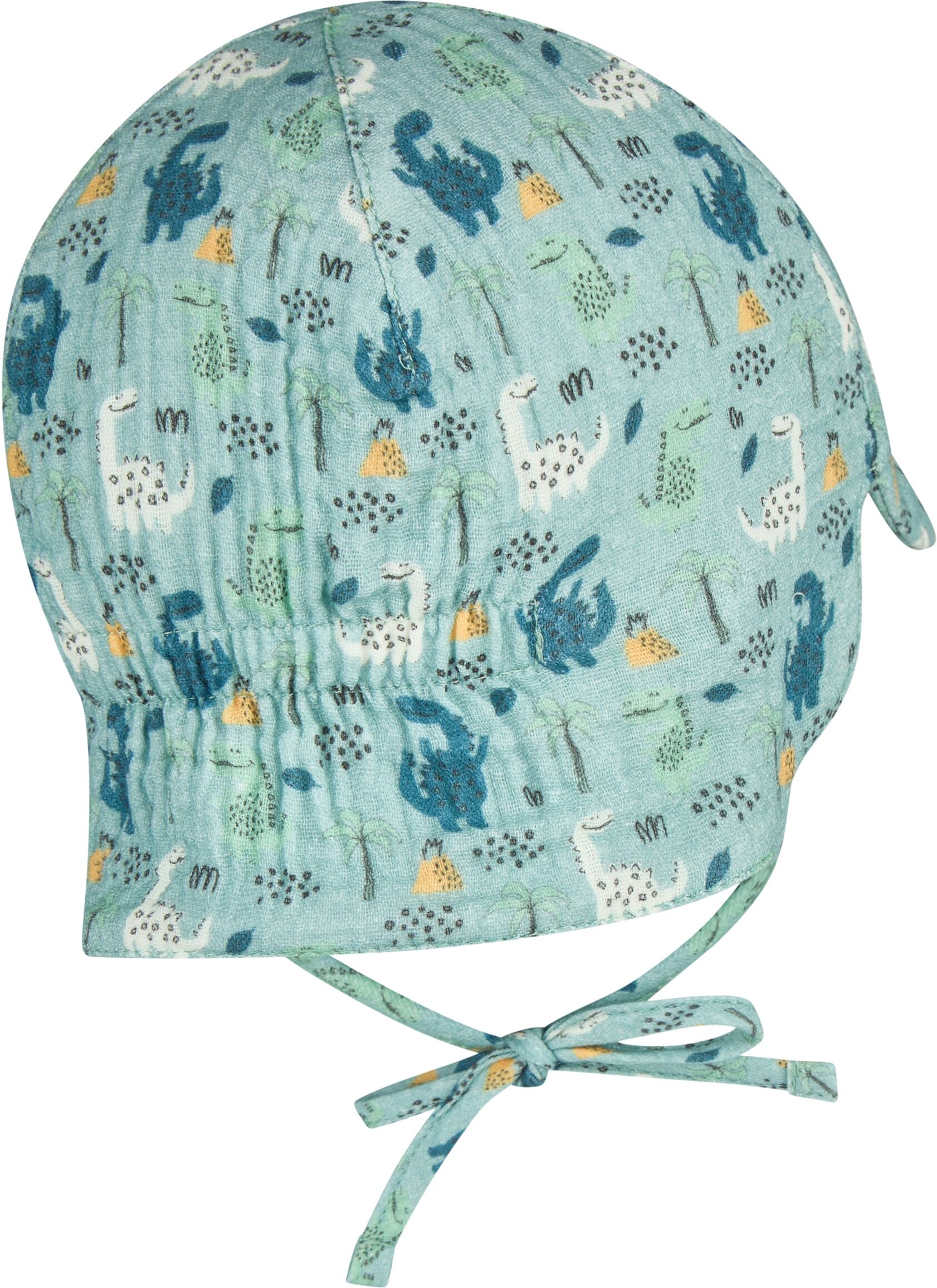 Sonnenhut STERNTALER "Schirmmütze mit Nackenschutz Dinos", Jungen, Gr. 47, blau (helltürkis), Obermaterial: 100% Baumwolle CO(Bio). 100% Baumwolle CO(Bio). 100% Baumwolle CO(Bio). 100% Baumwolle CO(Bio). 100% Baumwolle CO(Bio)., Hüte Sonnenhut