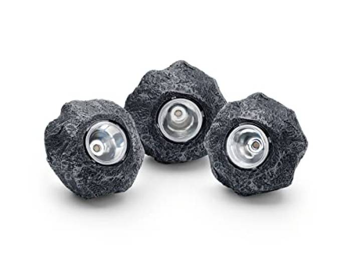 Pontec 87585 PondoStar LED Rocklight Set 3 - zwarte, aantrekkelijke rotsverlichtingsset in tijdloze leisteen-look/onderwaterverlichting