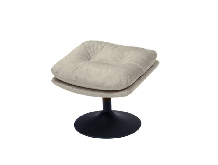 Repose-pied noir confortable en tissu avec pied en acier noir