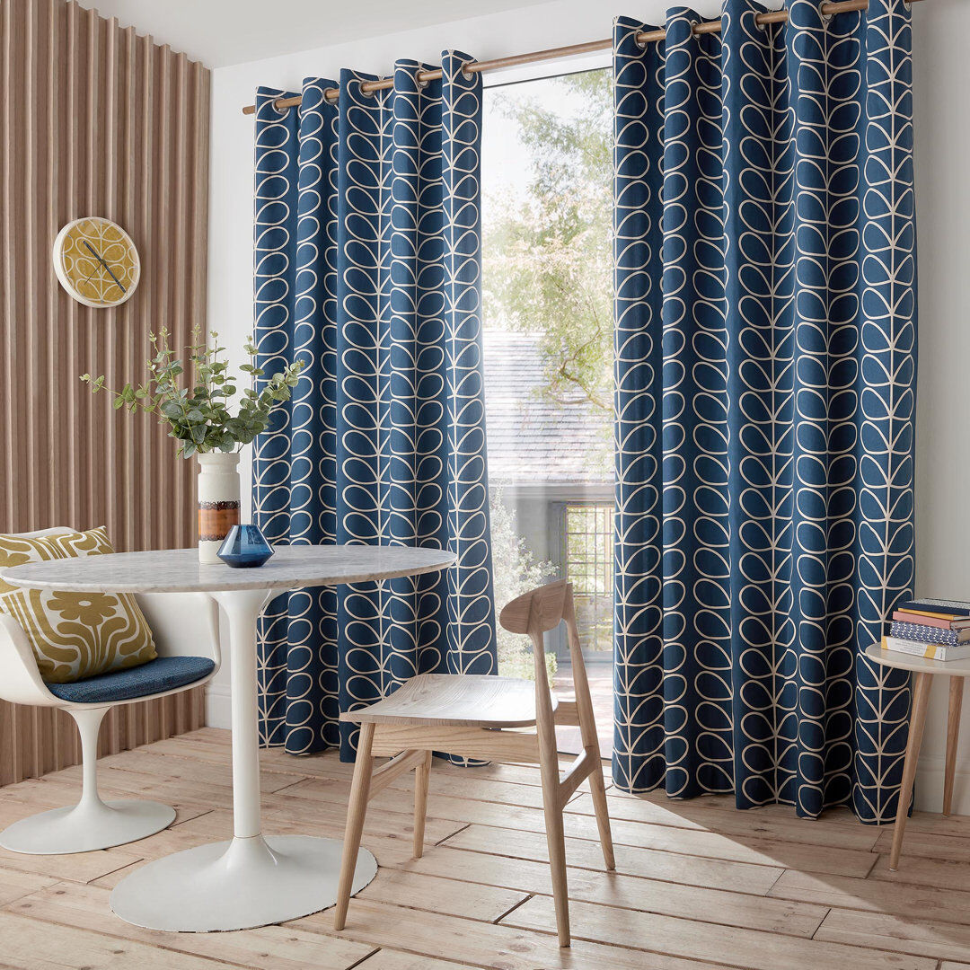 Orla Kiely Linear Stem Curtains Whale 46 W x 90 D cm