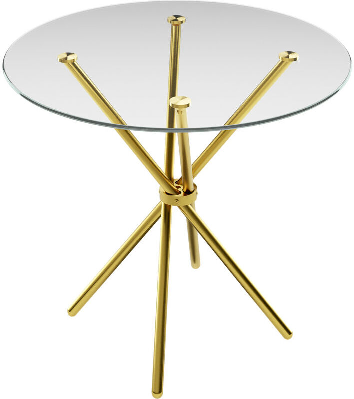 LPD CASA ROUND DINING TABLE Clear/Gold
