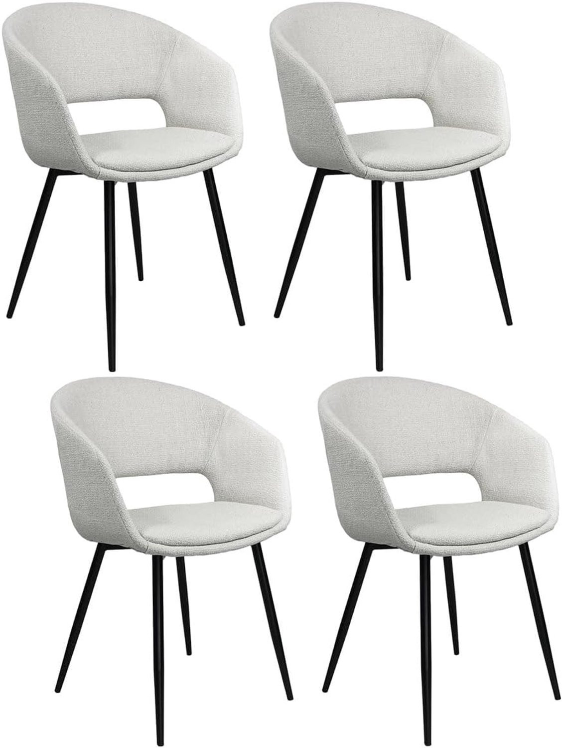 Set van 4 Kick stoelen Dean - Wit