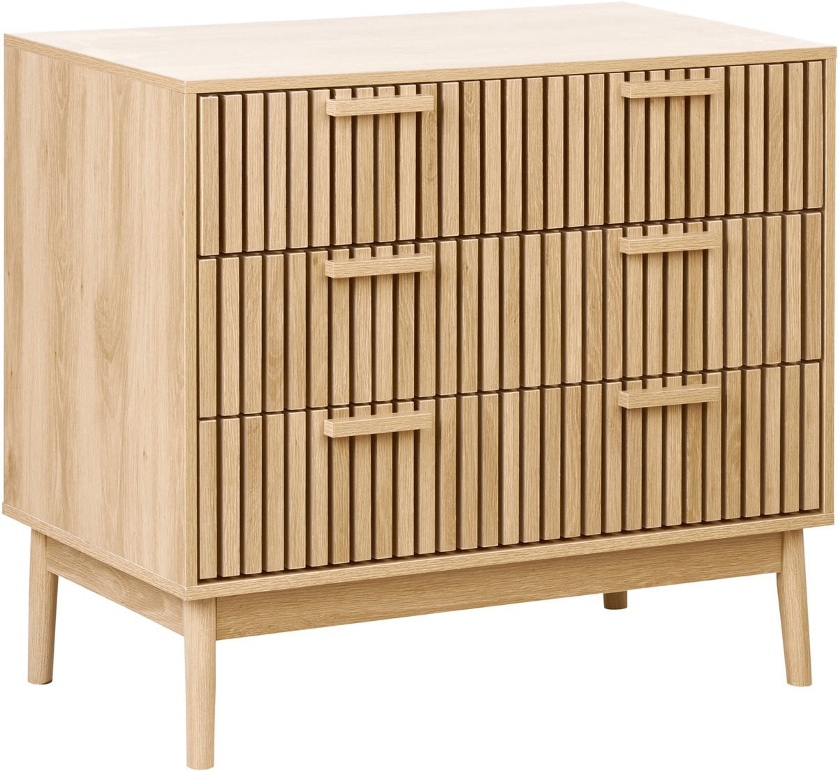 Lynwood Modern Scandinavisch Dressoir met 3 Lades en Dennenhouten Poten in Lichthout