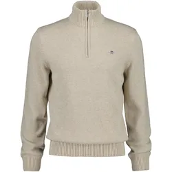 GANT Herren Strickpullover - CLASSIC COTTON HALF-ZIP, Troyer, Baumwolle Beige / M