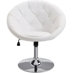 OKWISH Arbeitshocker Drehhocker 90x71x59 cm höhenverstellbar mit Wippmechanik gepolstert pflegeleicht Standfuß Stahl Weiß