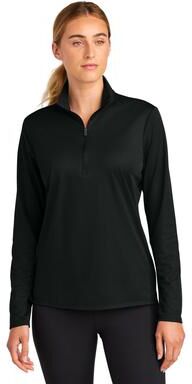 Sport-Tek LST672 Women's Micropique Sport-Wick 1/4-Zip in Black size 3XL   Polyester