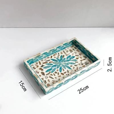 Uplift Picks OceanGlow Rectangular Shell Tray Colorful Decorative Storage Board b