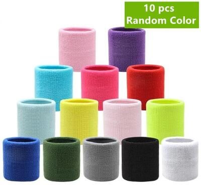 Uplifted Finds Wrist Support Band Sweat Absorbent Sport Wristband For Gym And Fitness 10 Pcs Random