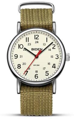 Modern Mode Marketplace All Day Classic Nylon Field Watch Unisex Waterproof Analog Timepiece green