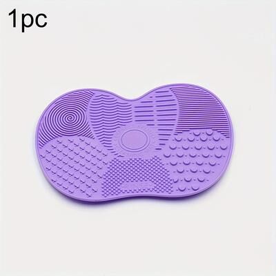 Uplifted Finds Silicone Apple Shaped Makeup Brush Cleaner Pad purple