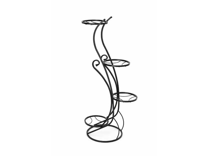 DanDiBo Dandibo Blumentreppe Metall Schwarz 96 cm Blumenständer mit 4 Ablagen Kw410 Blumensäule Pflanzensäule Pflanzenständer, 54x96x37 cm, Wohnzimmer, Wohnzimmertische, Blumenständer