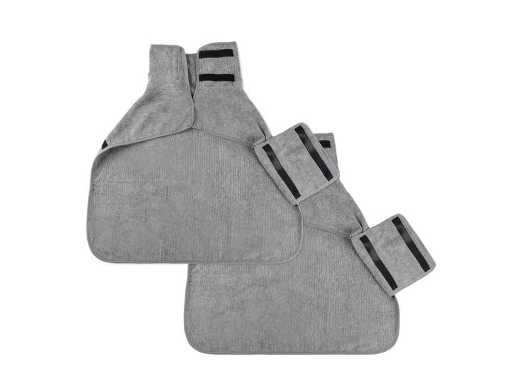 Hundebademantel 2er Set Grösse M anthrazit