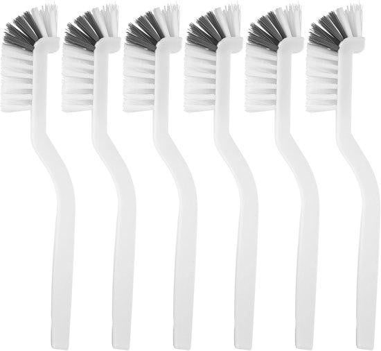 Unyqoos Set van 6 multifunctionele reinigingsborstels met 90 graden gekanteld borstelhoofd en ergonomische antisliphandgreep voor keuken en badkamer