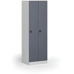 Metallspind S1, 2 Abteile, 1850 x 600 x 500 mm, RFID-Schloss, dunkelgraue Tür