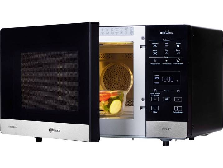 BAUKNECHT Mikrowelle MW 59 MB, Grill, Mikrowelle, Heißluft, Dampfgarfunktion, 25 l, DualCrisp & CrispFry sorgen für knusprige Ergebnisse in Minuten