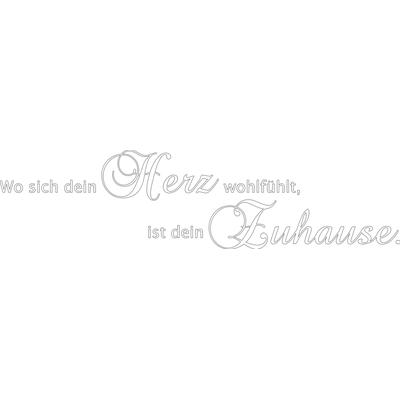 Wandspruch OTTO HOME "Wo sich dein Herz wohlfühlt, ist dein Zuhause", weiß, B:120cm H:30cm T:0,1cm, Vinyl, Wandtattoos, Wandaufkleber, selbstklebend, rückstandslos abziehbar, Sticker, Spruch