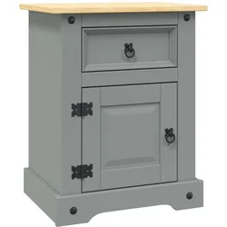 vidaXL Nachttisch im Mexiko-Stil Corona Kiefernholz Grau 53x39x67 cm