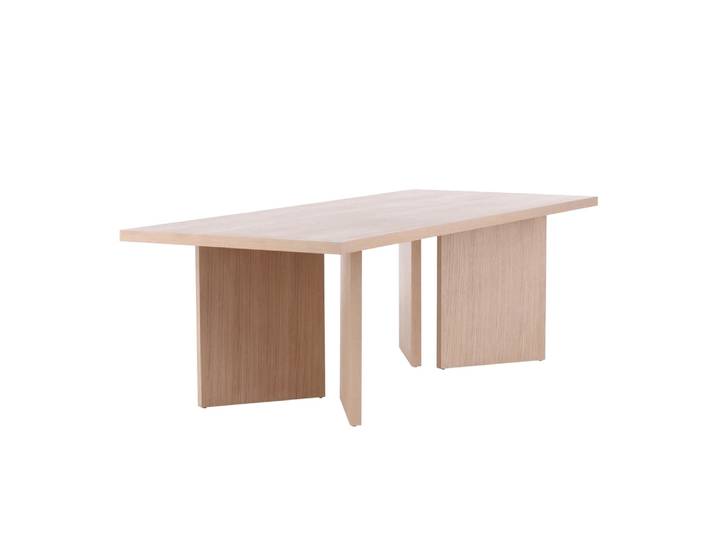 Table de salle à manger rectangulaire blanchie en bois