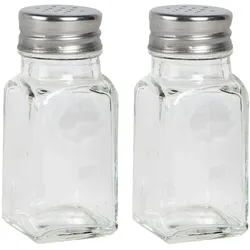 IB Laursen Salz und Pfefferstreuer Set Glas, Set aus 2, 3,8x3,8x10 cm