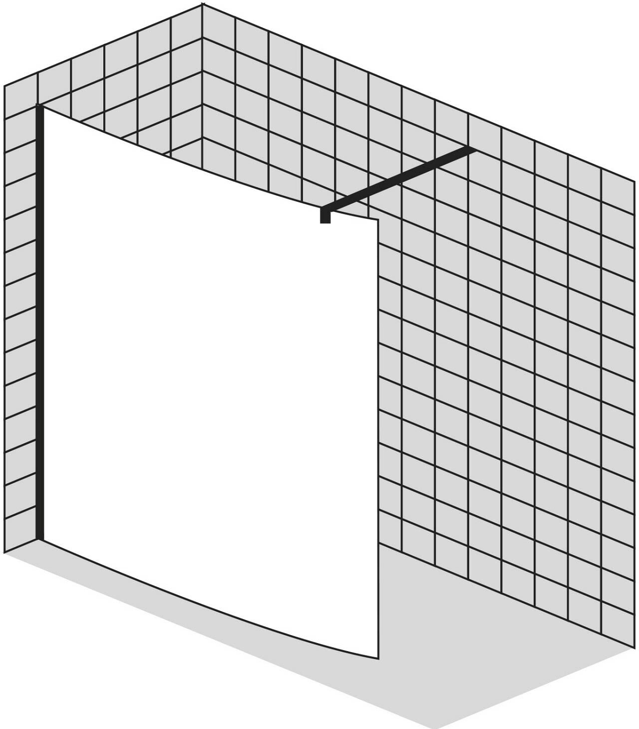 Sprinz Inloop Walk-In Seitenwand gebogen, Breite 120 cm