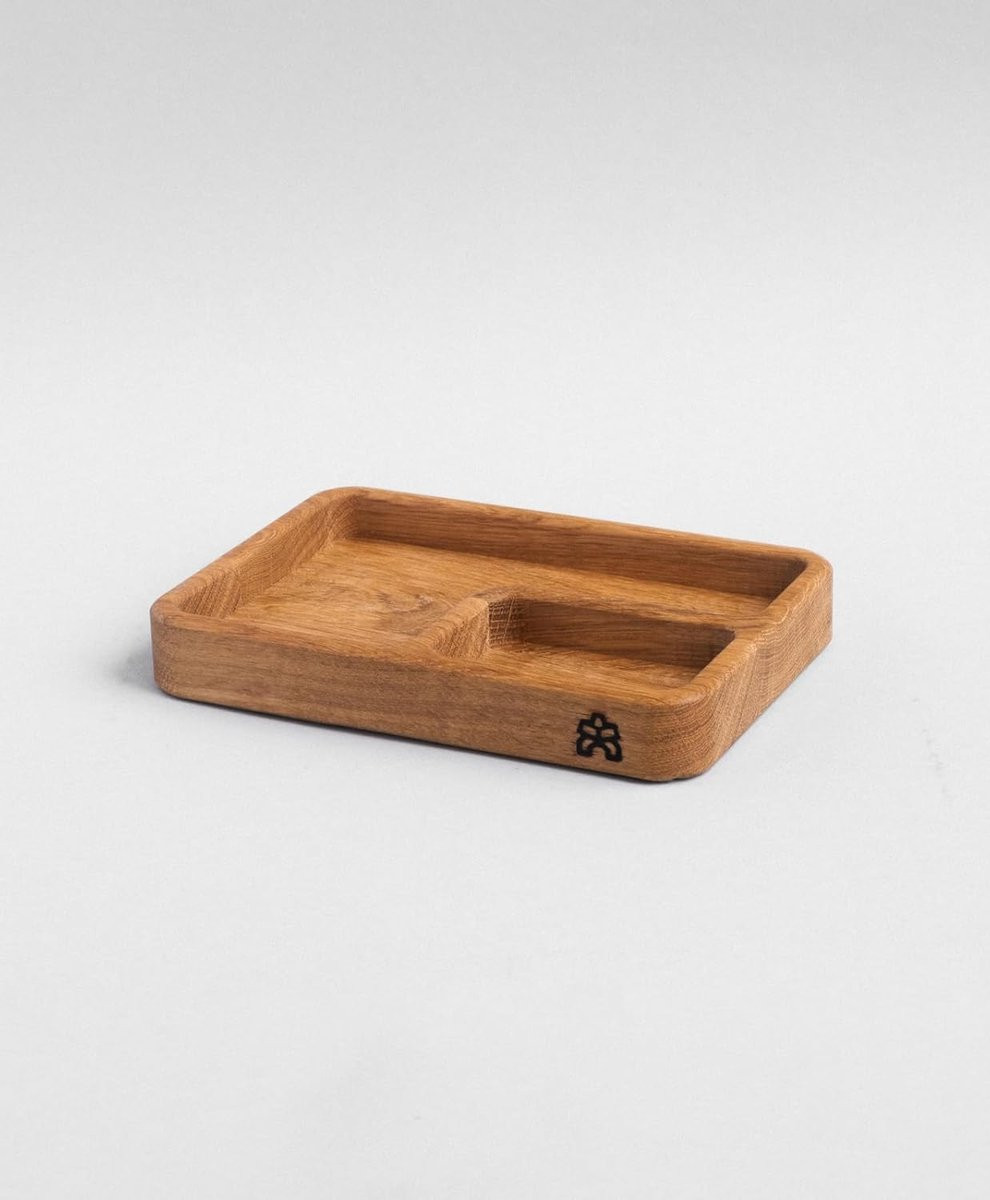 Handgemaakt decoratief houten dienblad van eikenhout - Klein rechthoekig - Naturel